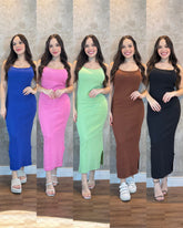 Vestido Kezia ribana canelado