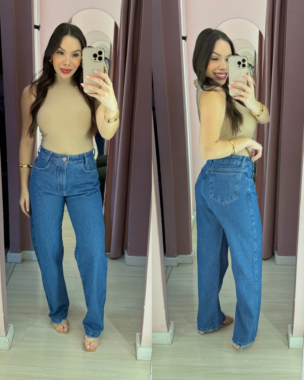 Calça jeans wide leg REF 5380