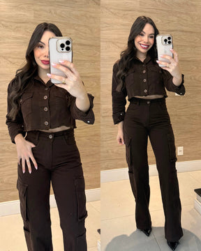 Jaqueta jeans Café