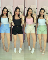 Shorts marrant Any com cinto